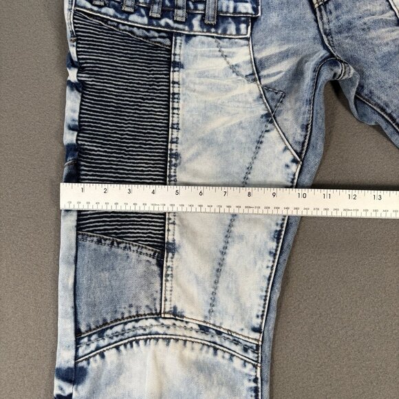Ragstar Jeans Men’s 32 Moto Biker Ribbed Panels Acid Wash Y2K Streetwear Stacked - Picture 12 of 16